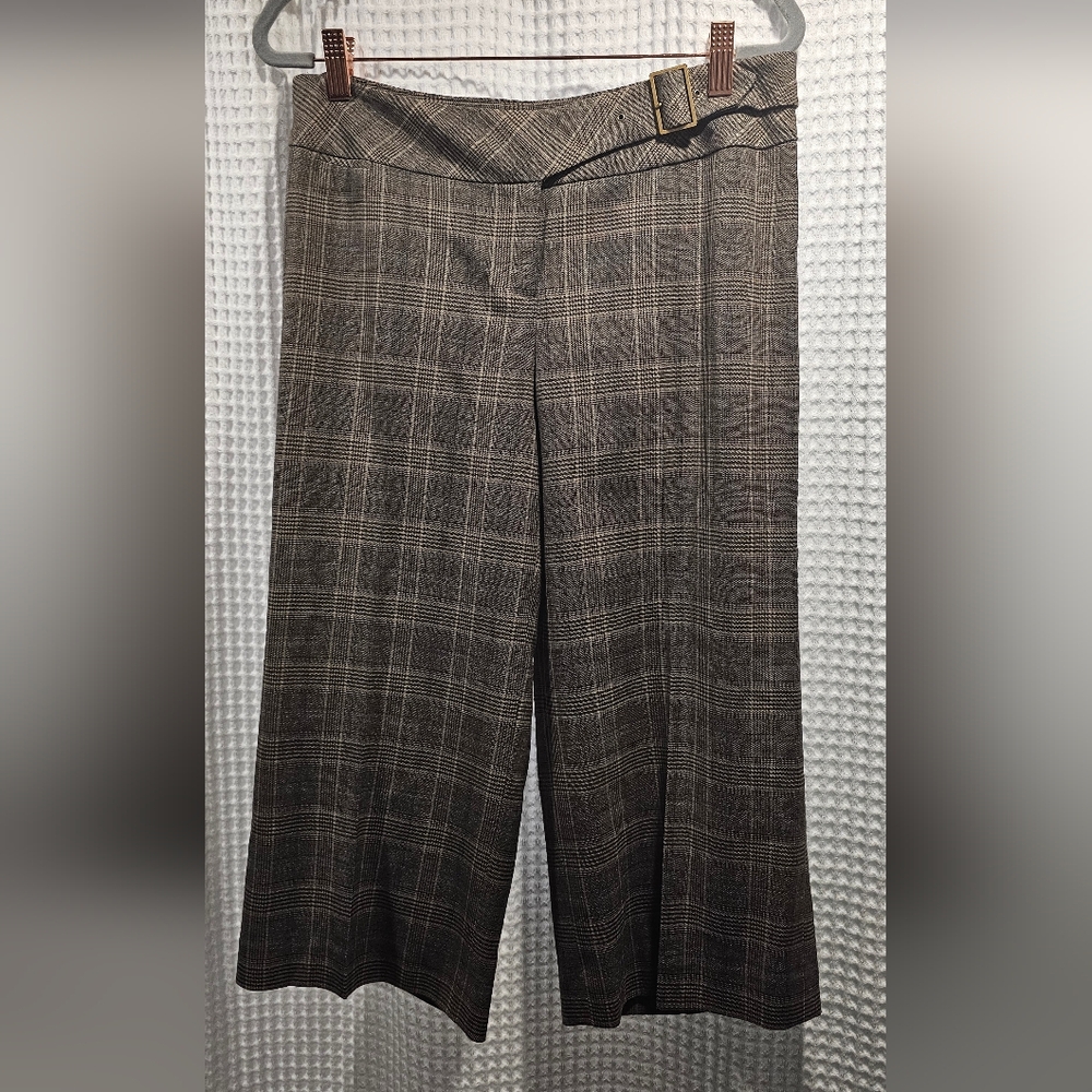 LOFT Brown and Black Plaid Dress Pants